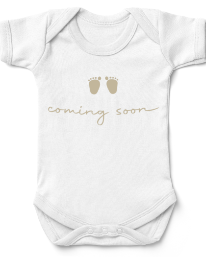 Footprints Coming Soon Babygrow